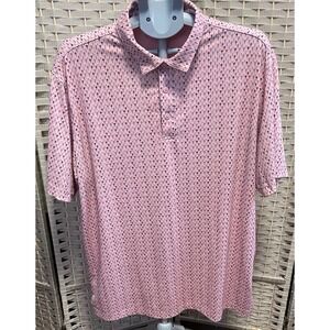 Walter‎ Hagen 11 Mens XL Pink Golf Tee Print Performance Polo Shirt Short Sleeve
